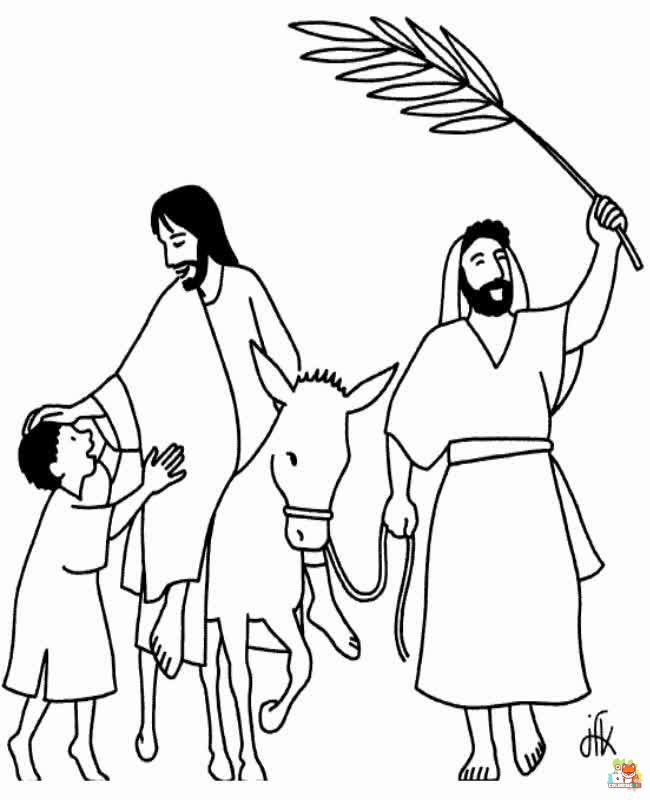 Free palm sunday coloring pages for kids