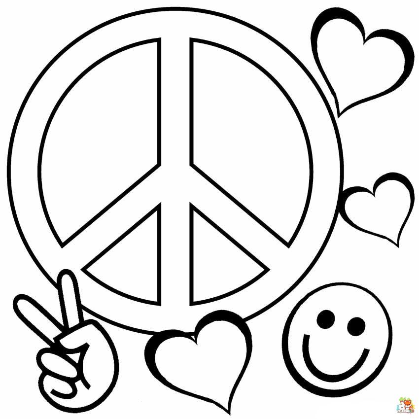 Free peace coloring pages for kids