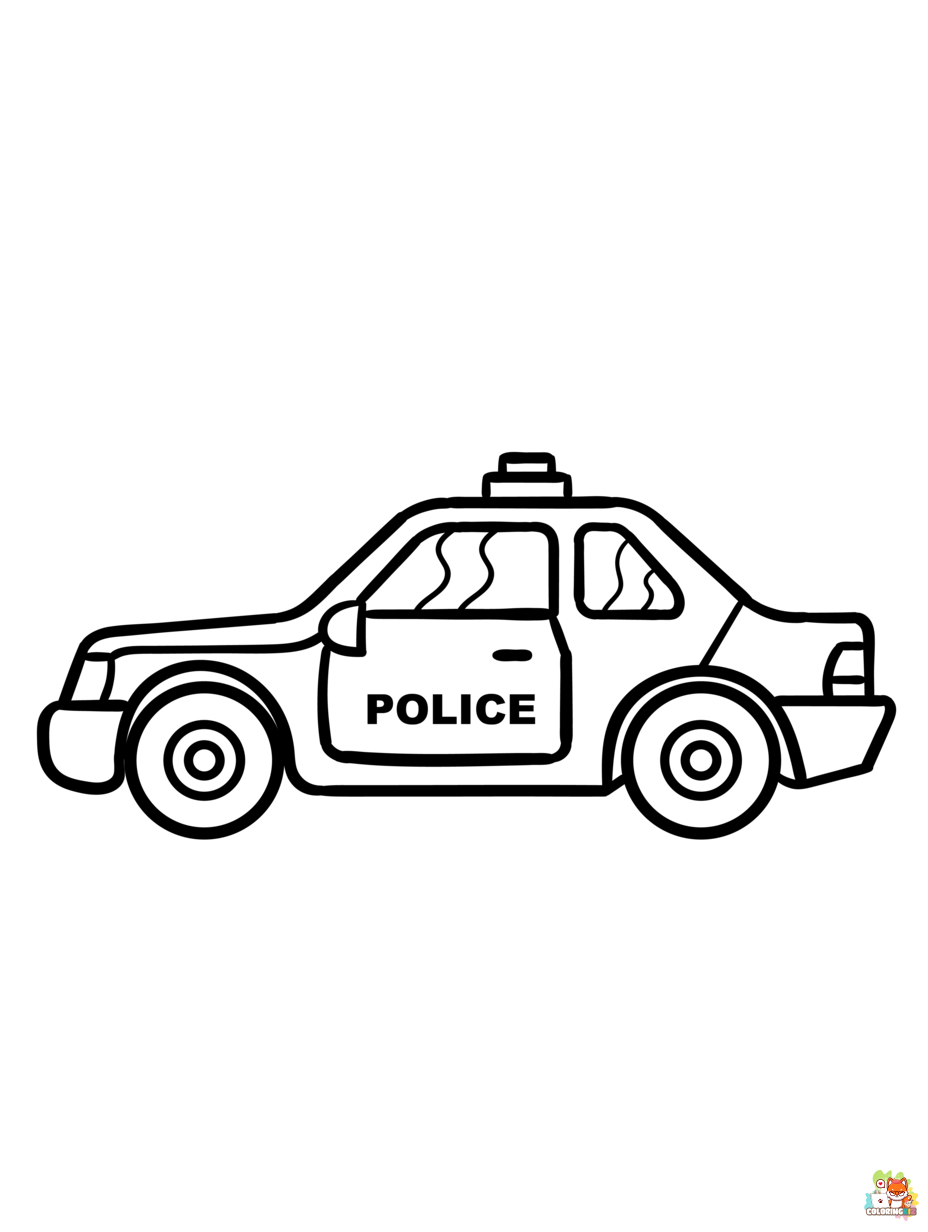 Free police car coloring pages for kids