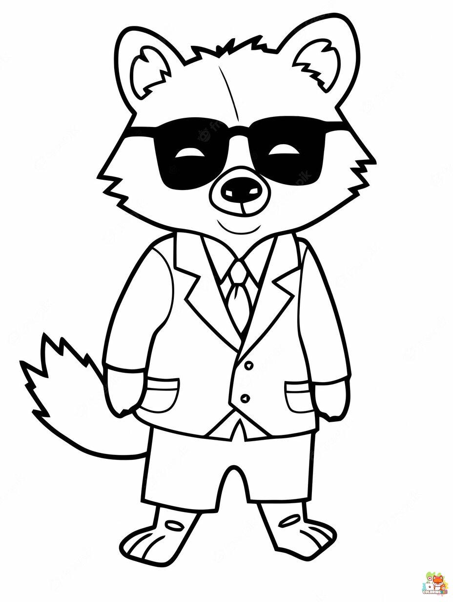 Free rocket raccoon coloring pages for kids
