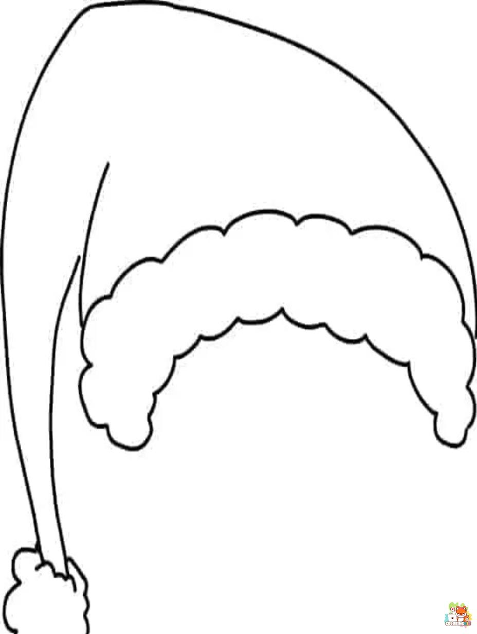 Free santa hats coloring pages for kids