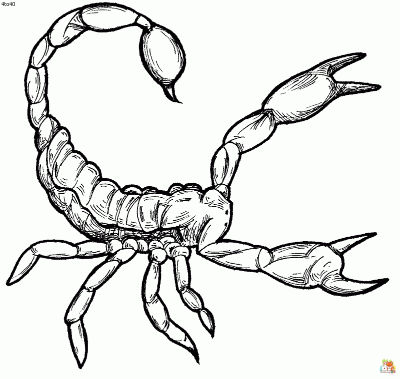 Free scorpion coloring pages for kids