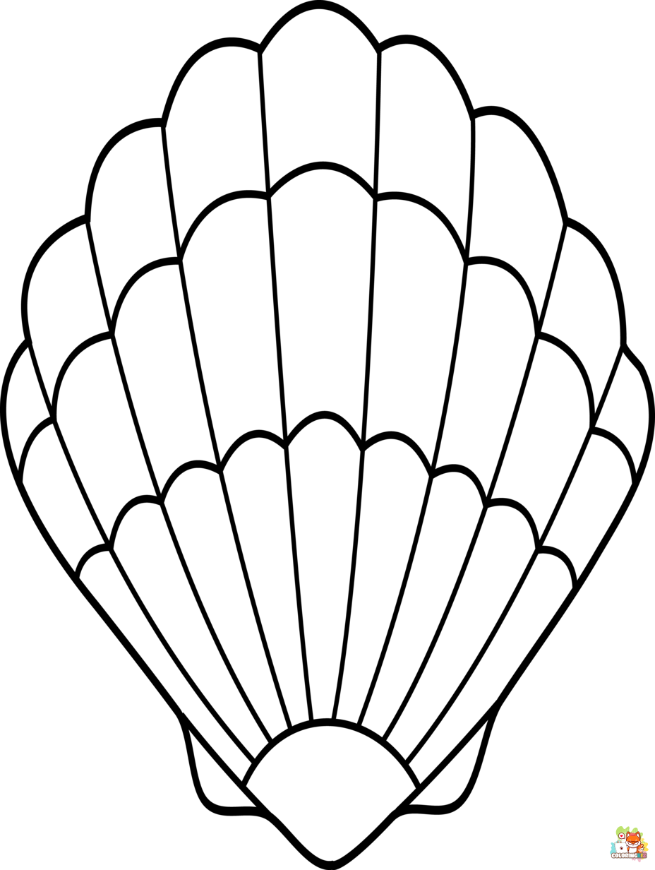 Free seashell coloring pages for kids