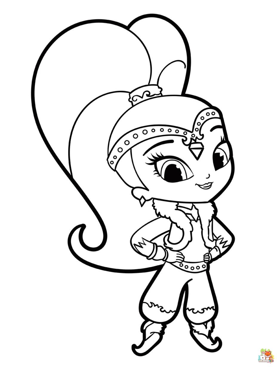 Free shimmer and shine coloring pages for kids
