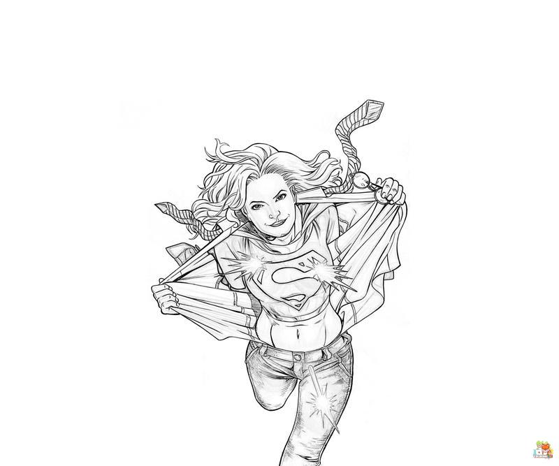 Free super girl coloring pages for kids