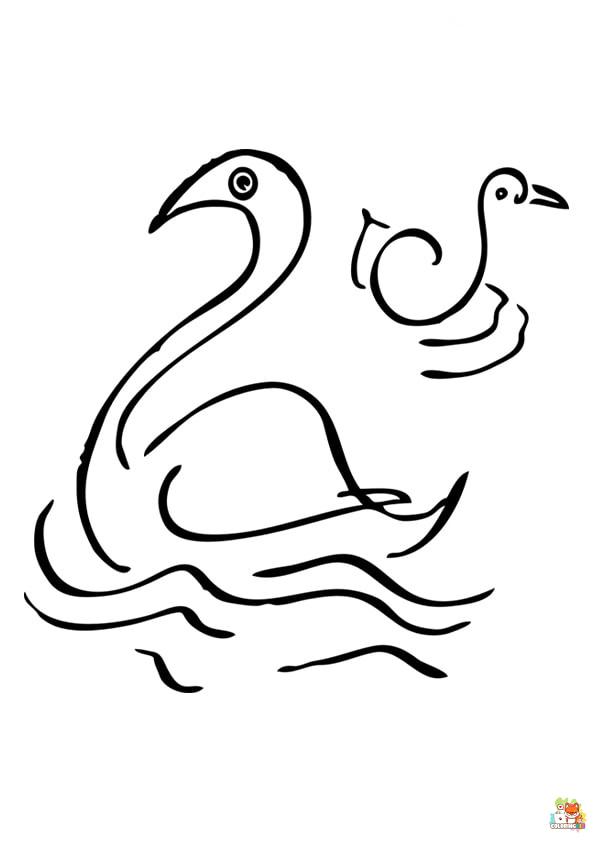 Free swan coloring pages for kids