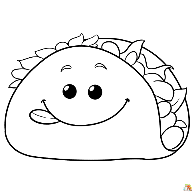 Free taco coloring pages for kids