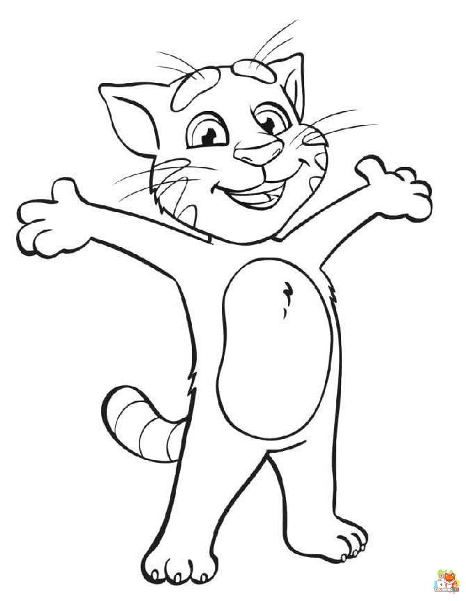 Free talking tom coloring pages for kids
