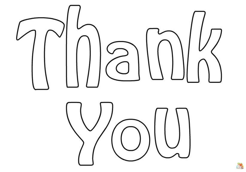 Free thank you coloring pages for kids
