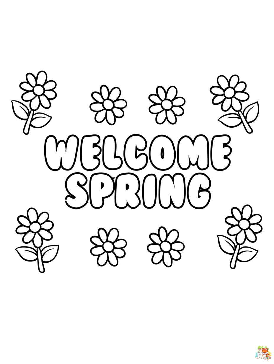 Free the first day of spring coloring pages for kids