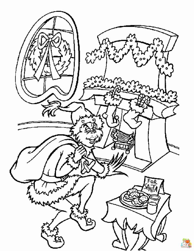 Free the grinch coloring pages for kids