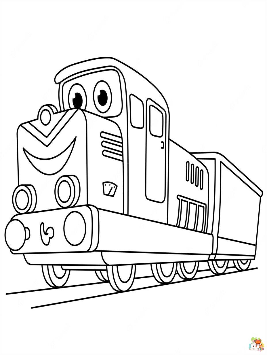 Free trains coloring pages for kids