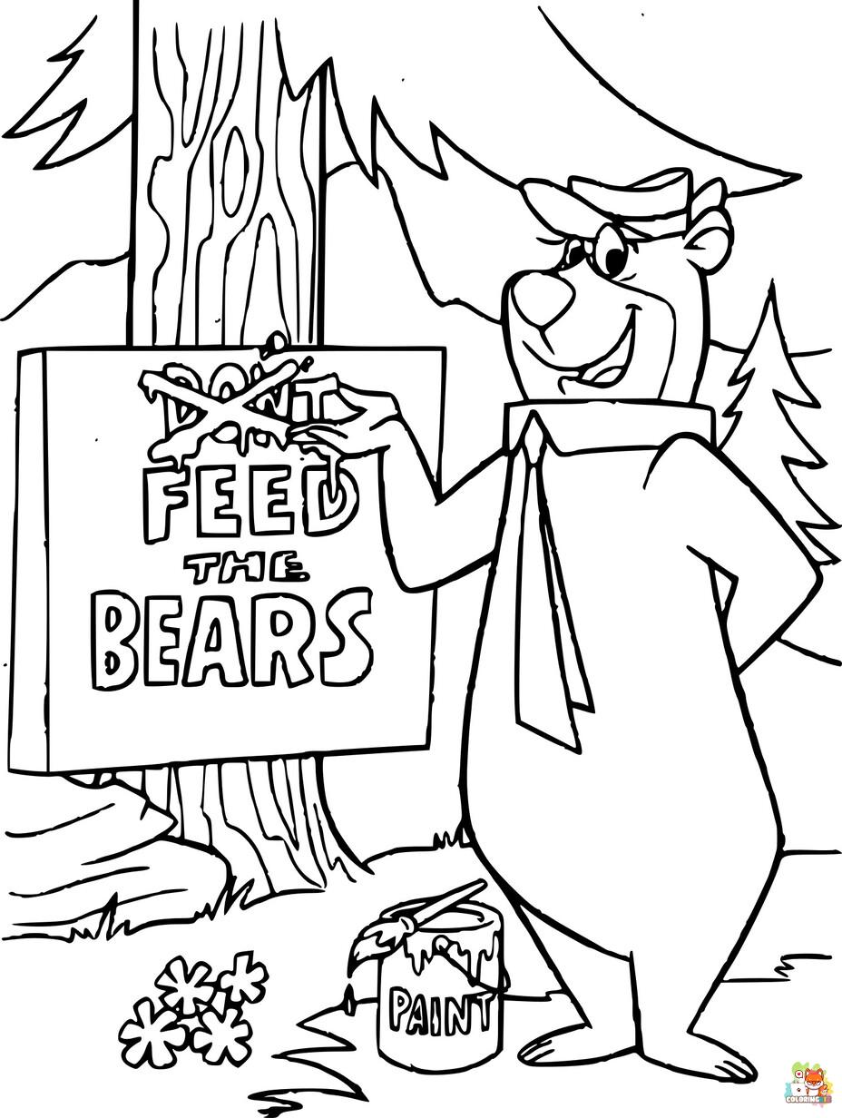 Free yogi bear coloring pages for kids