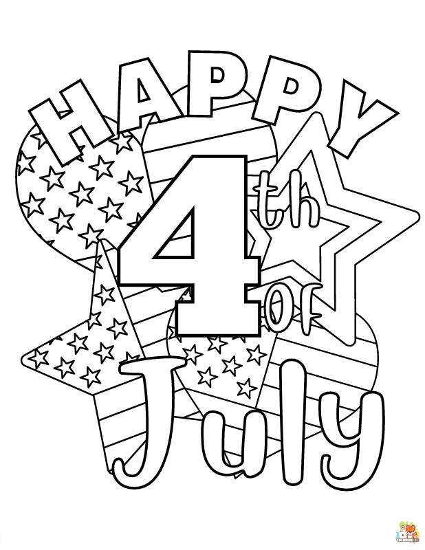Happy 4th of July coloring pages free