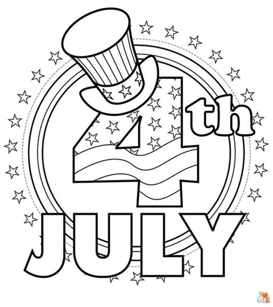 Happy 4th of July coloring pages printable