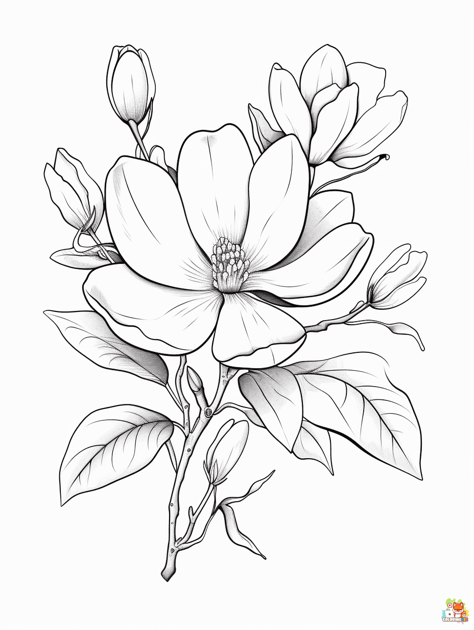 Magnolia Coloring Pages to Print