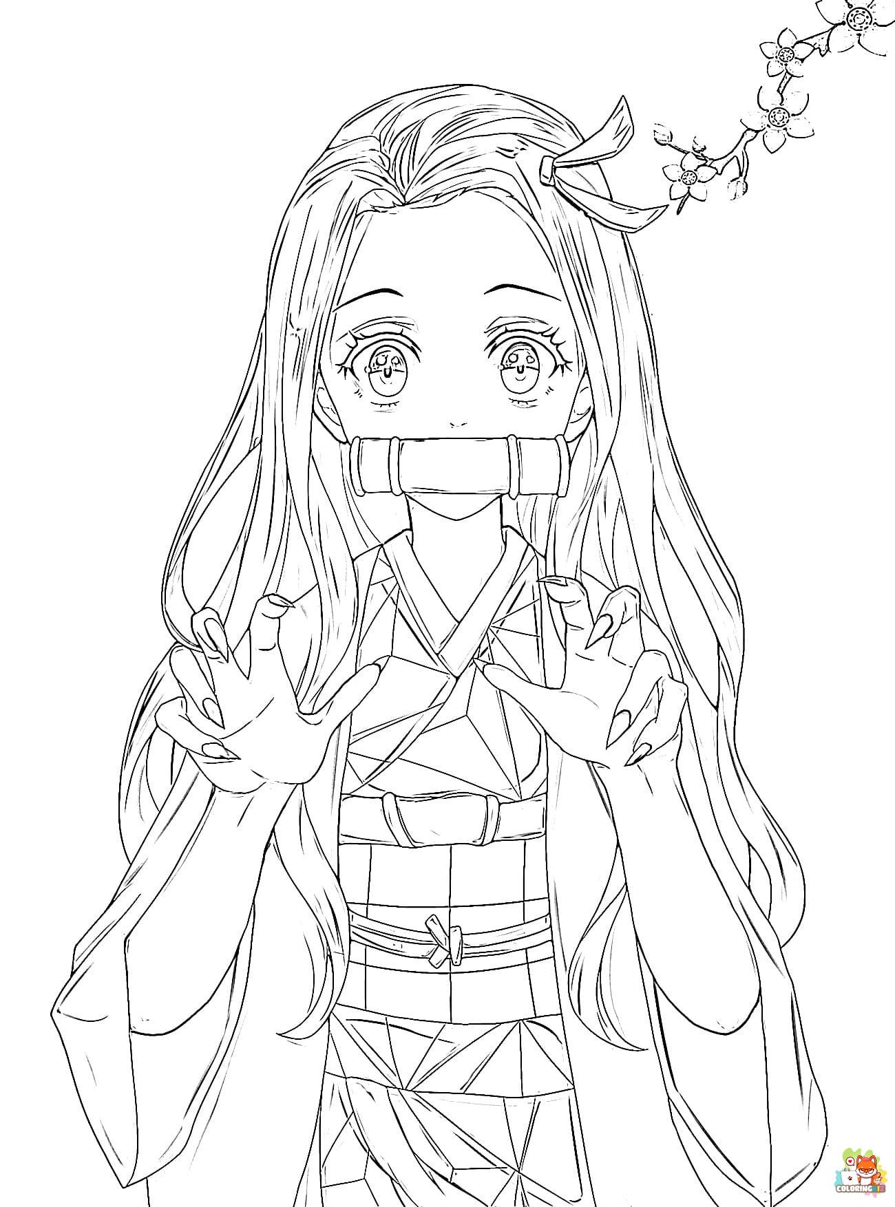 Nezuko Coloring Pages 7