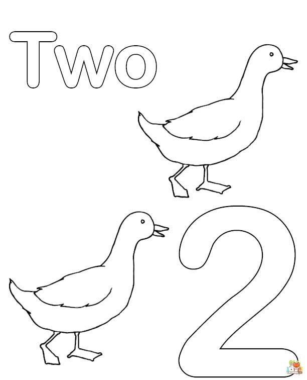 Number 2 coloring pages to print