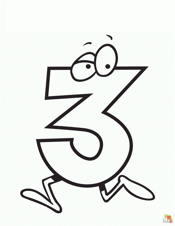Number 3 coloring pages printable