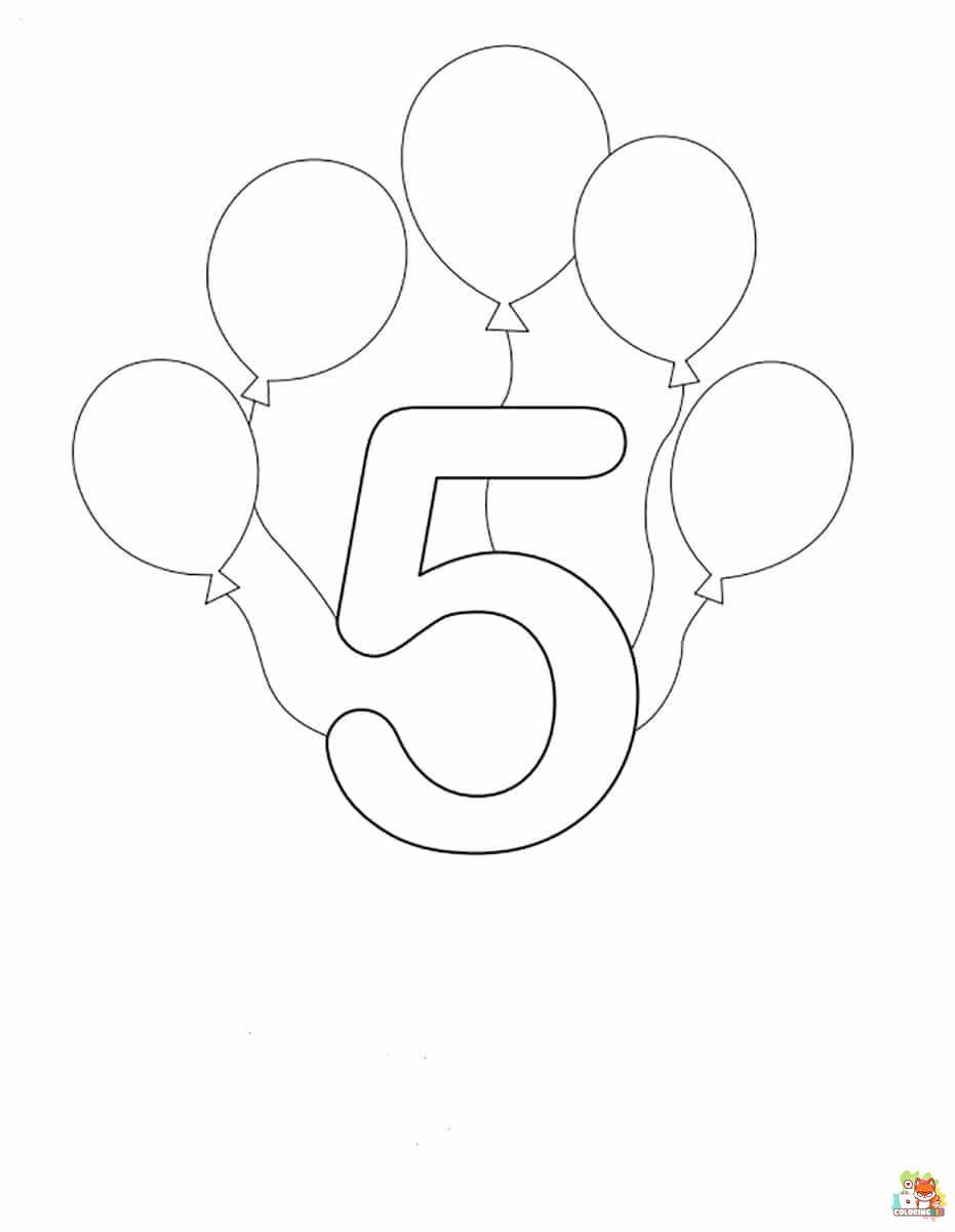 Number 5 coloring pages 1