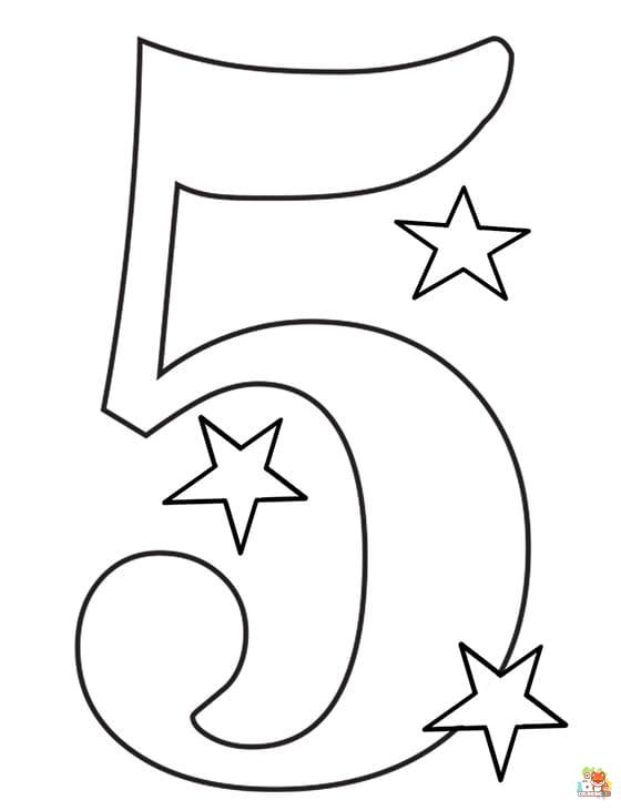 Number 5 coloring pages 4