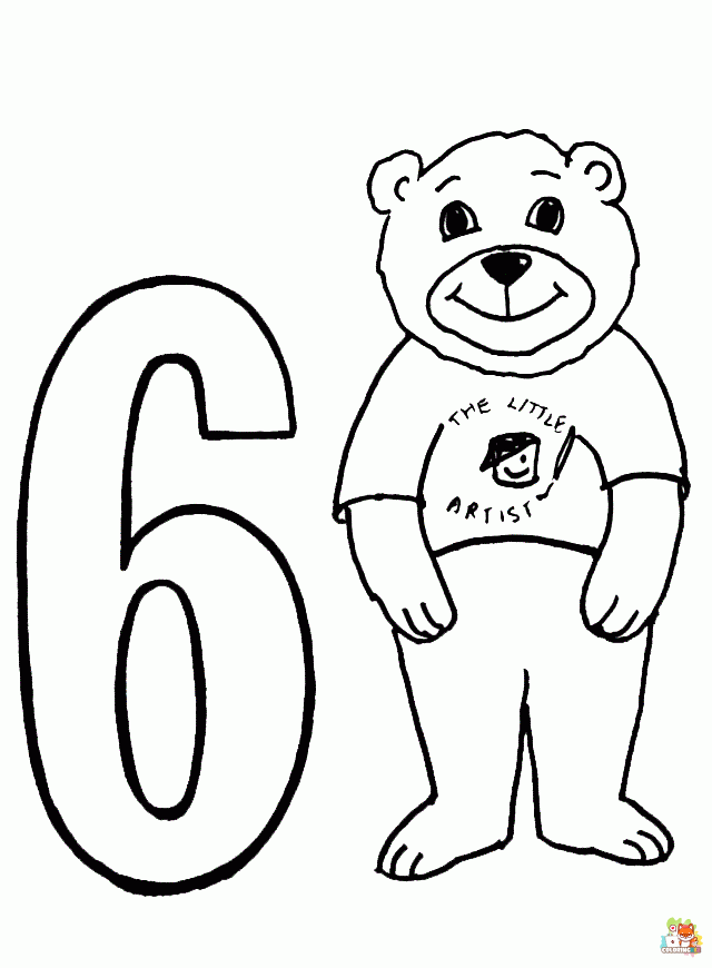 Number 6 coloring pages 1
