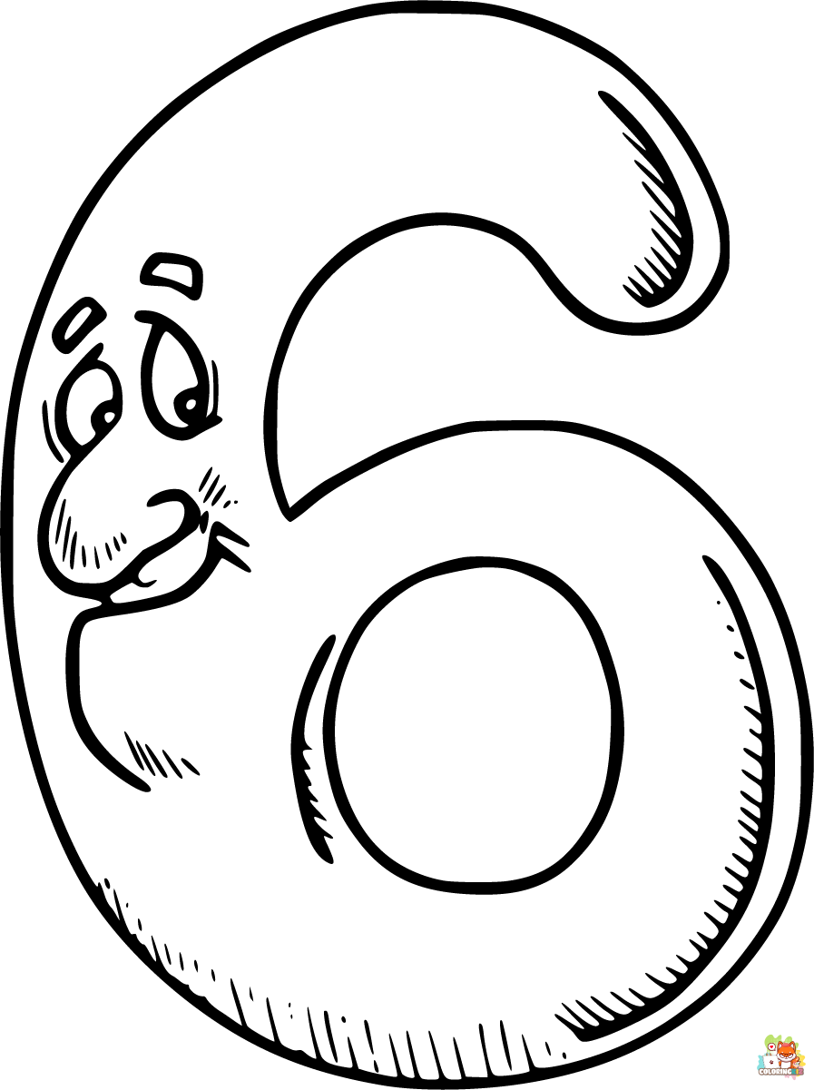 Number 6 coloring pages 2