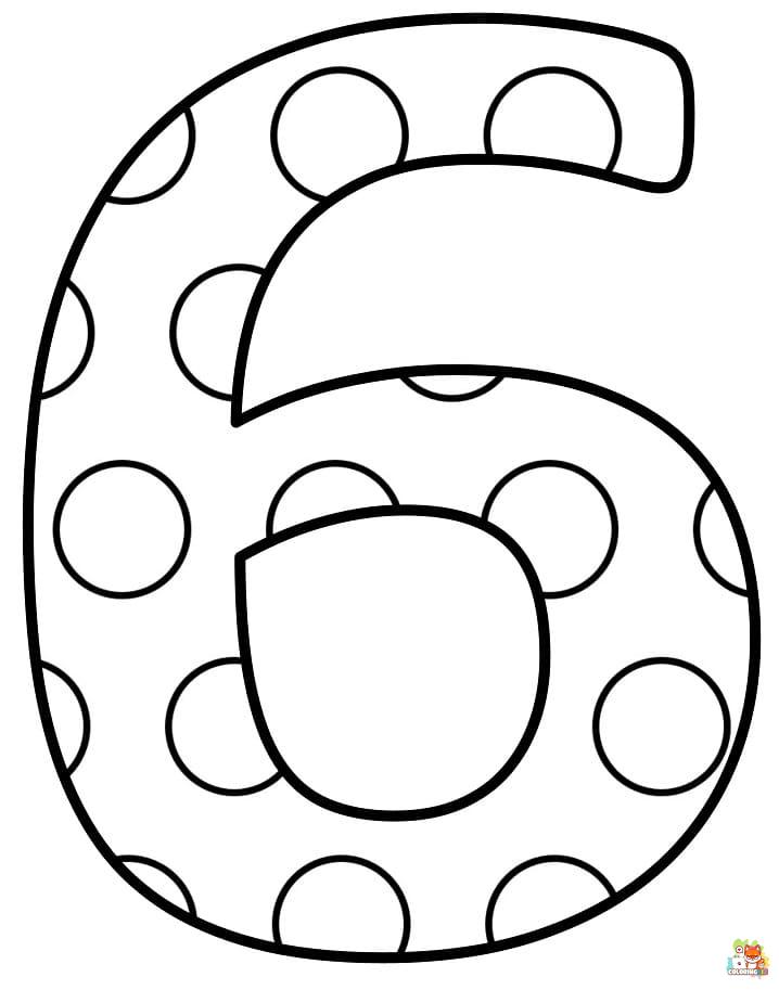 Number 6 coloring pages printable