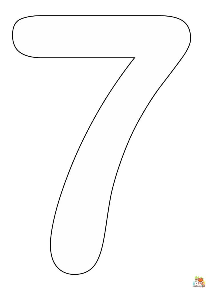 Number 7 coloring pages to print