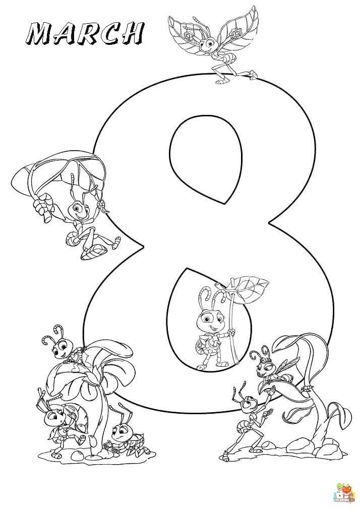 Number 8 coloring pages free
