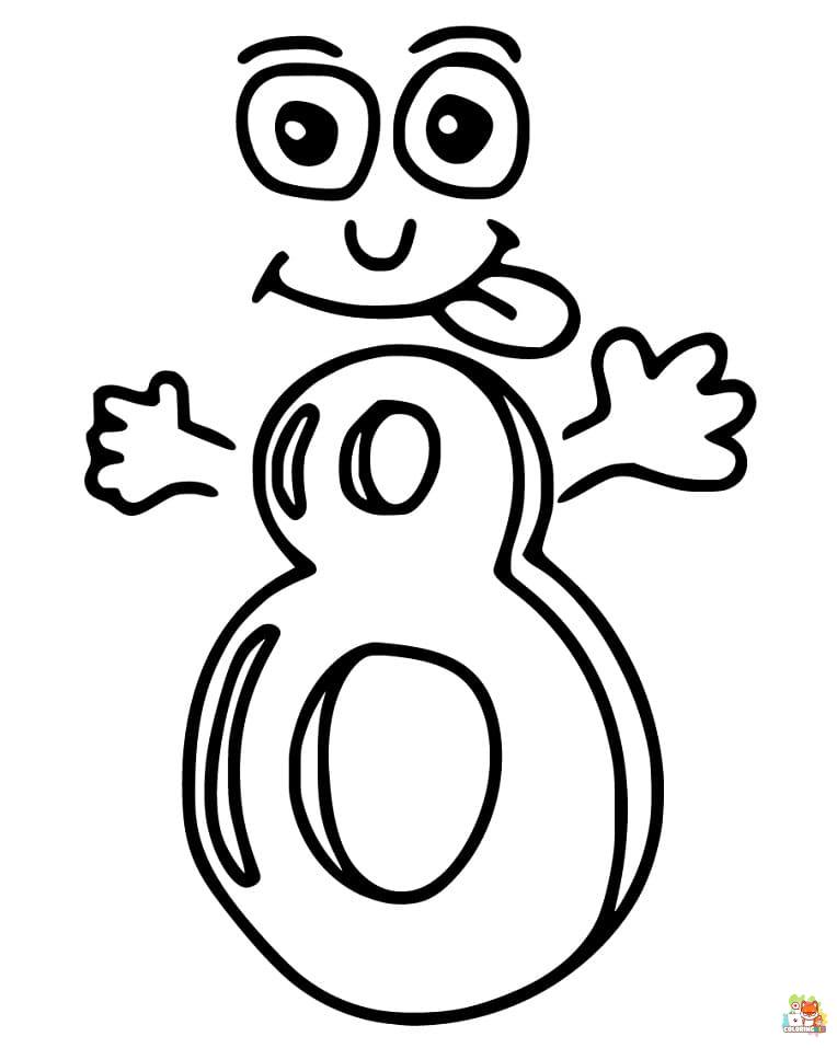 Number 8 coloring pages to print