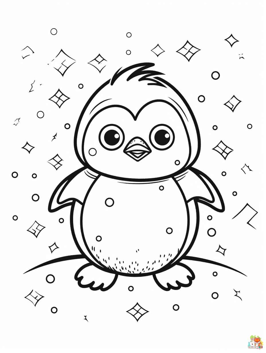 Penguin coloring pages 1