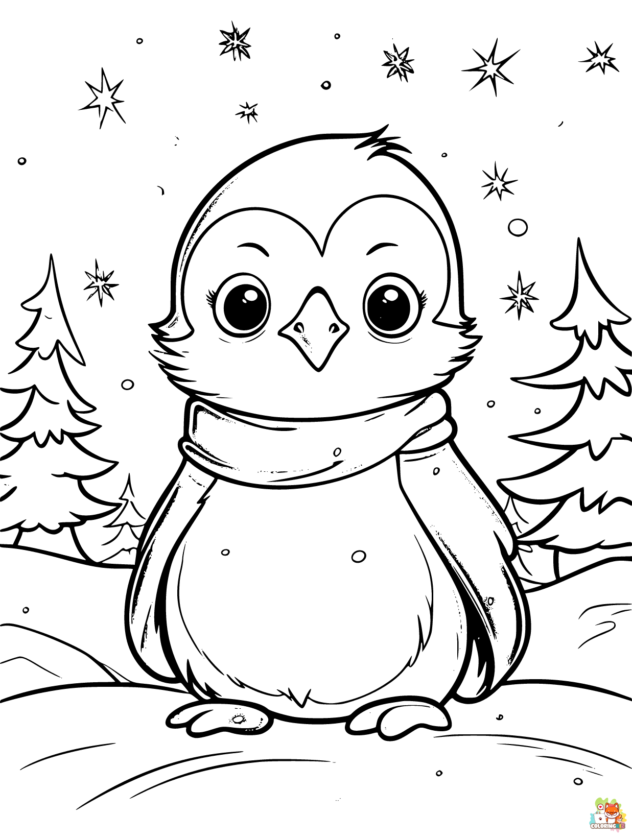 Penguin coloring pages 2