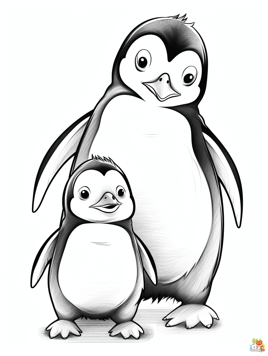 Penguin coloring pages printable free