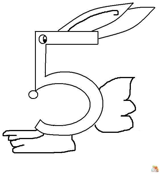 Printable Number 5 coloring sheets