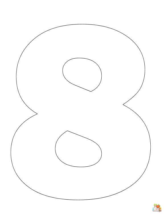Printable Number 8 coloring sheets