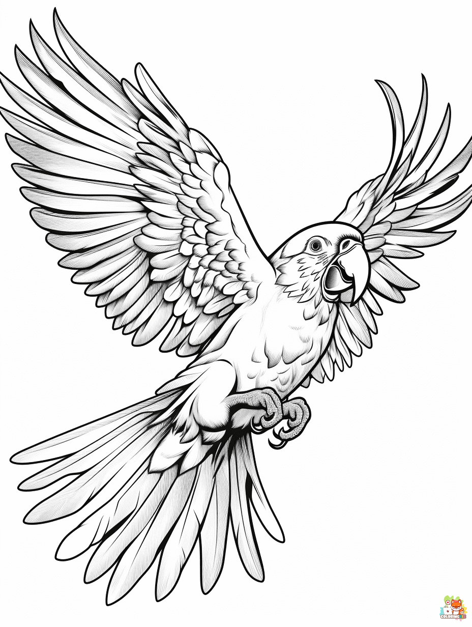 Printable Parrot coloring sheets