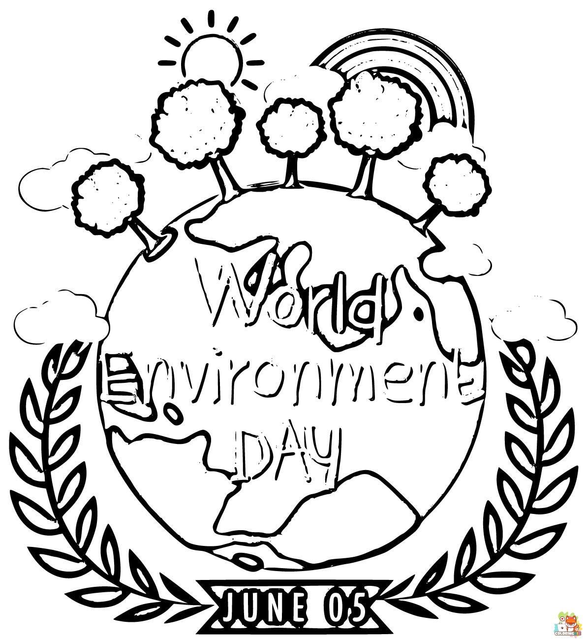 Printable World Environment Day coloring sheets