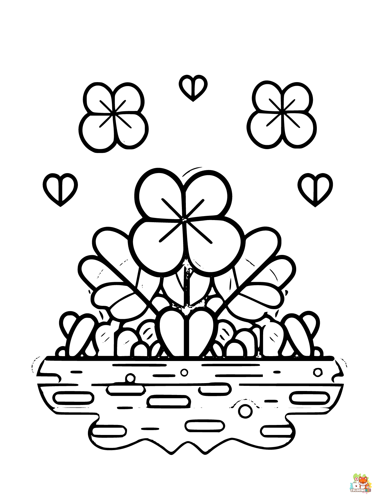 Printable clover coloring sheets