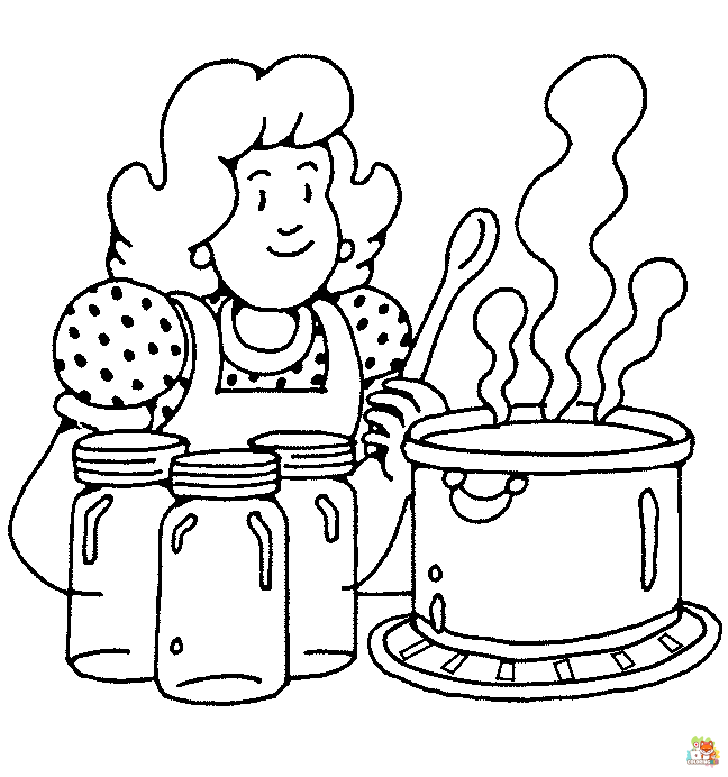 Printable cooking coloring sheets