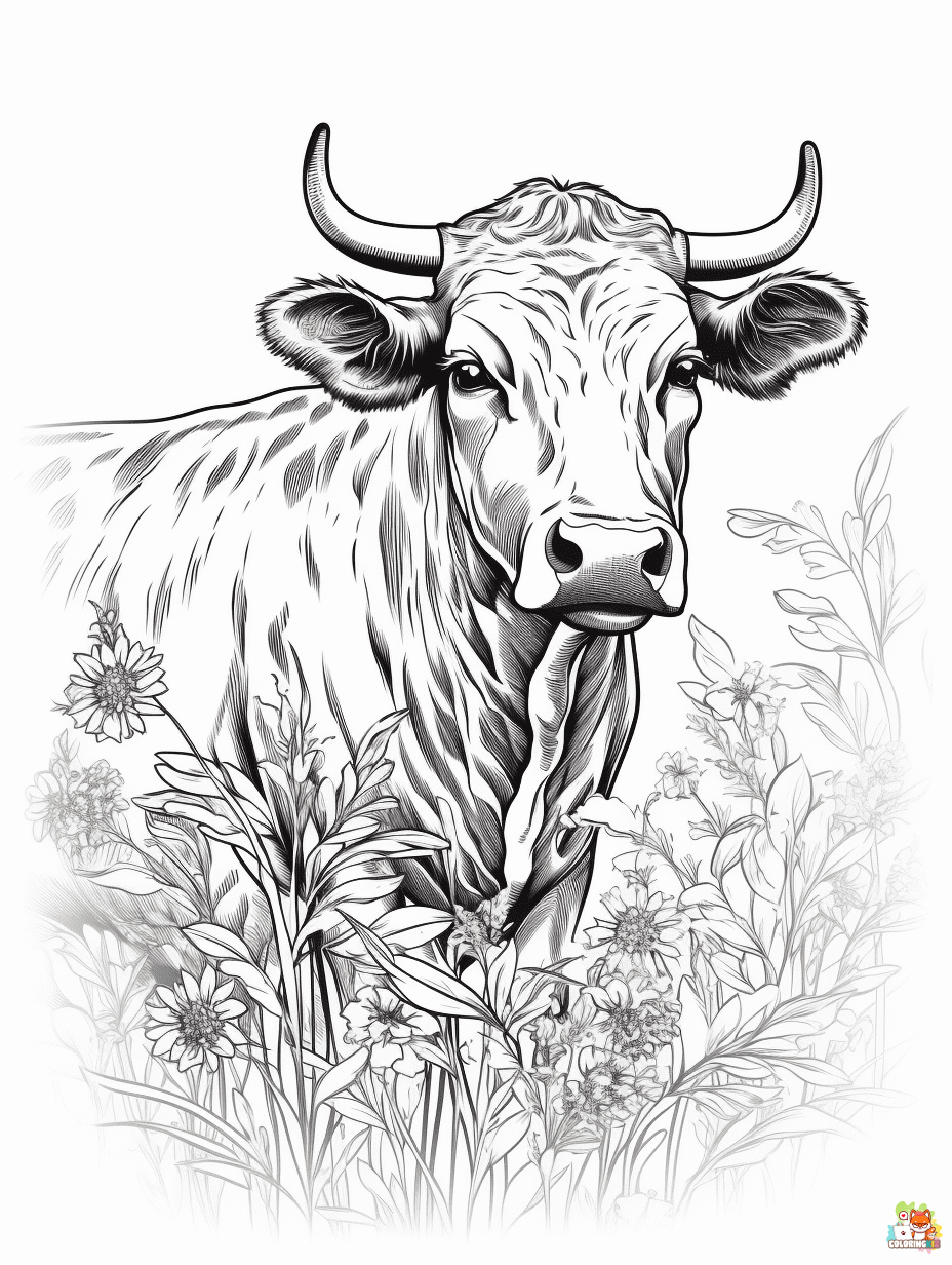 Printable cow coloring sheets