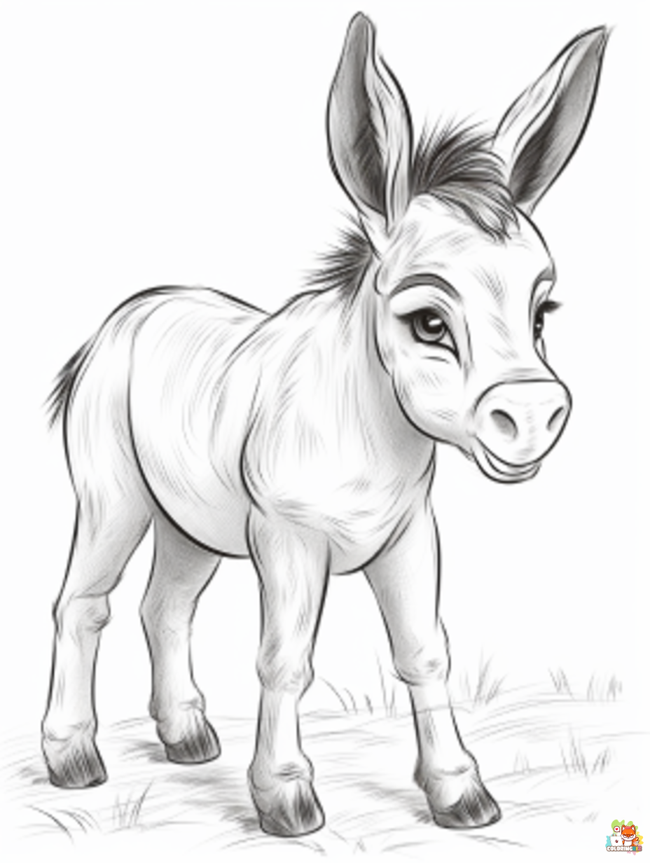 Printable donkey coloring sheets