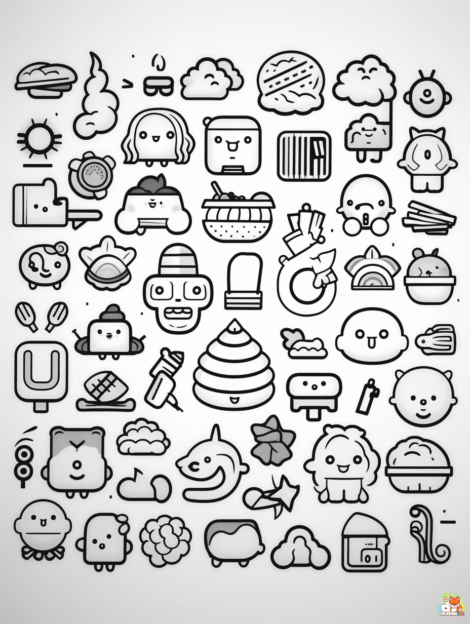Printable doodle coloring sheets