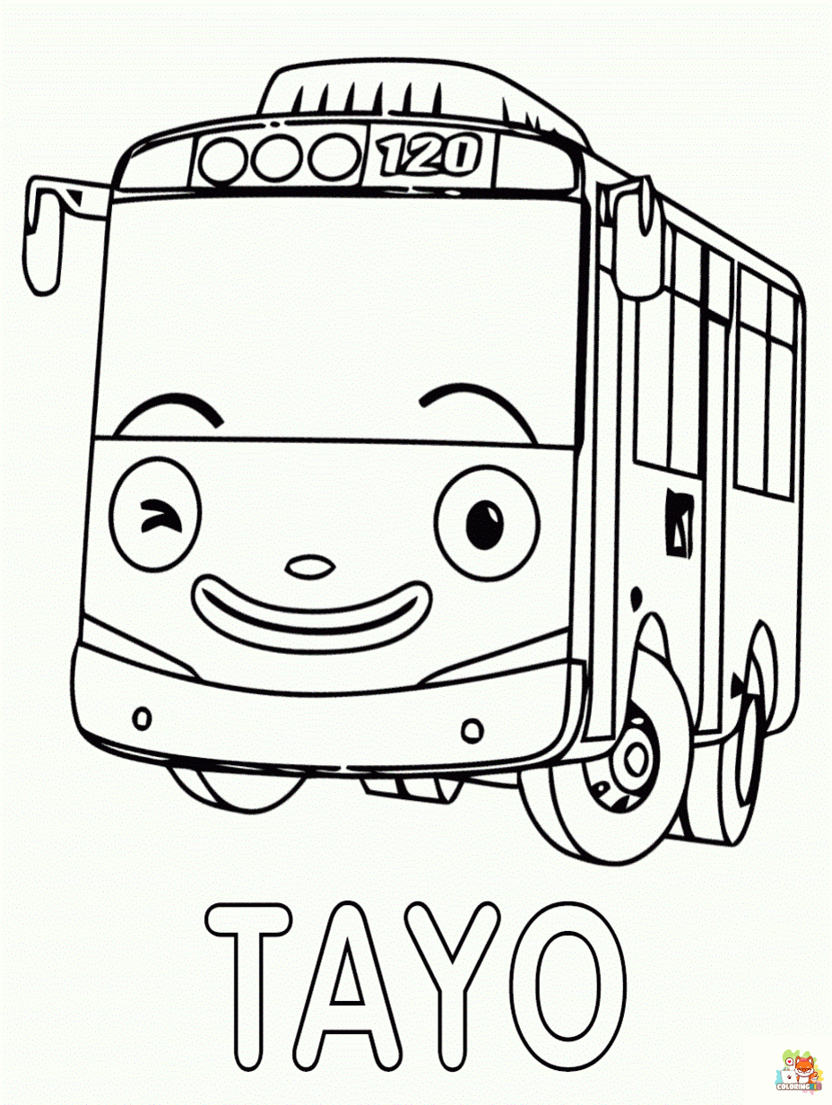 Printable frank tayo the little bus coloring sheets