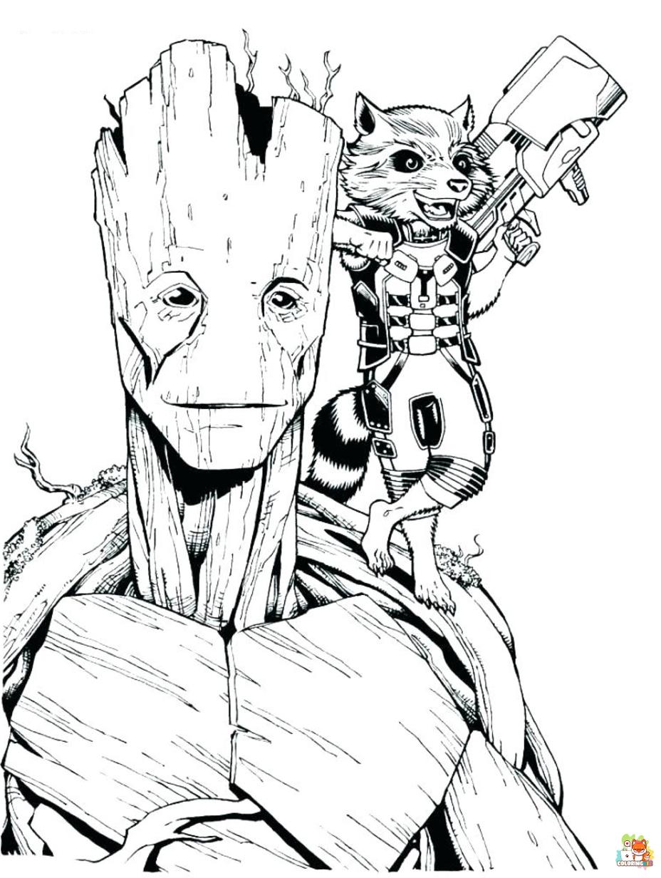 Printable guardians of the galaxy coloring sheets 1