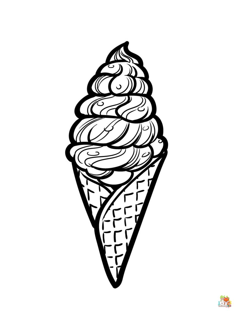 Printable ice cream cone coloring sheets
