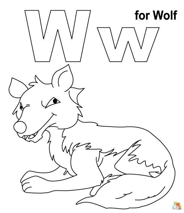 Printable letter w coloring sheets