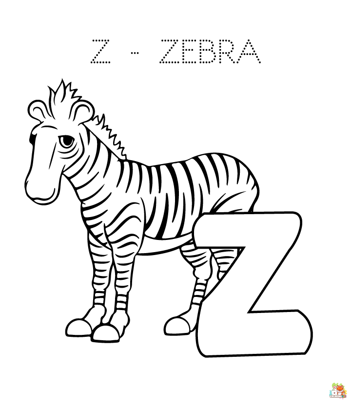 Printable letter z coloring sheets
