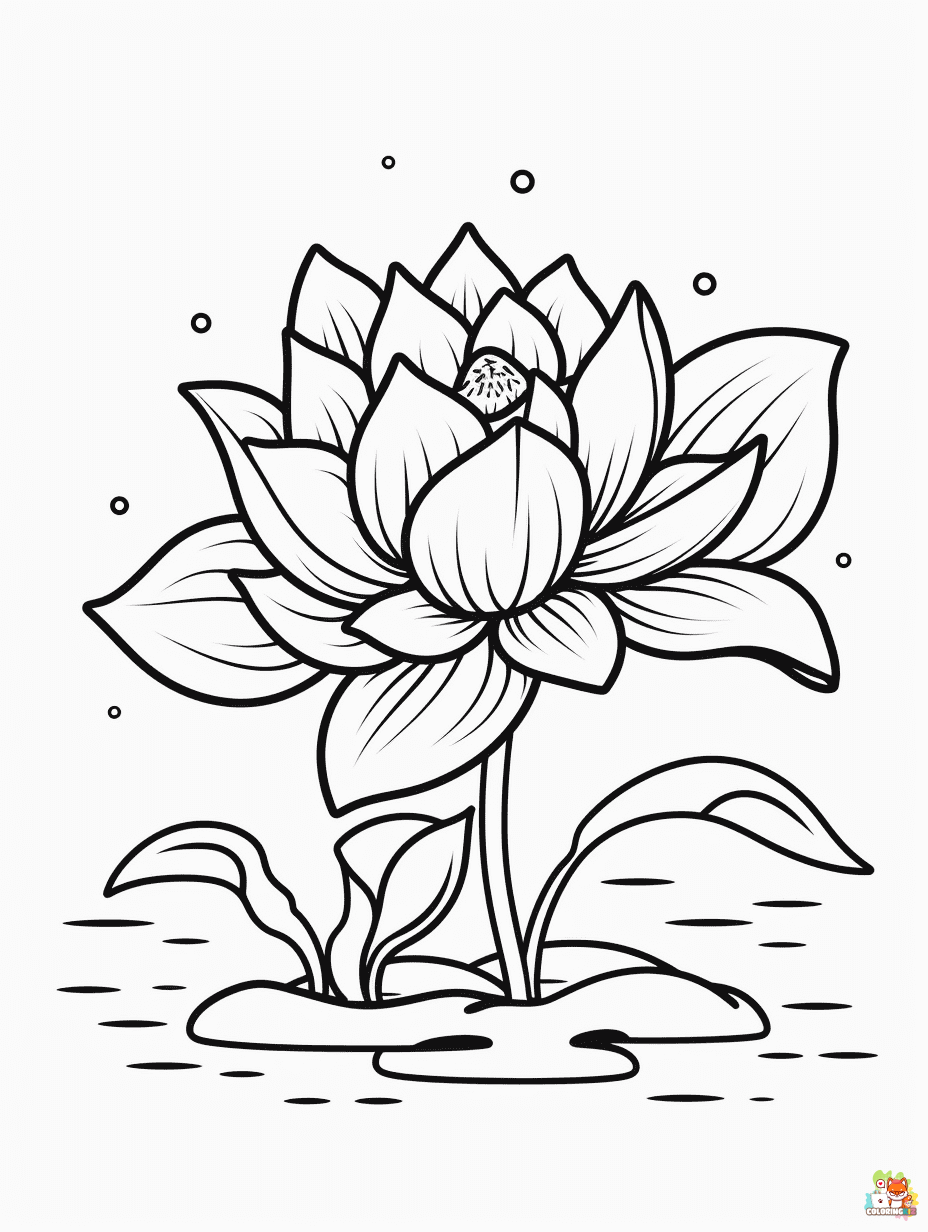 Printable lotus coloring sheets