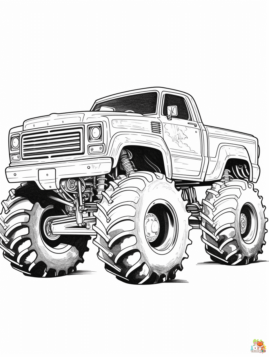 Printable monster truck coloring sheets